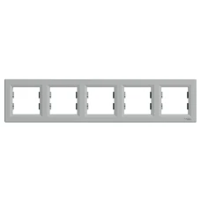 Schneider Electric Asfora EPH5800561. Рамка 5-постова, горизонтальна, алюмінієвий