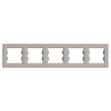 Schneider Electric Asfora EPH5800569. Рамка 5-постова, горизонтальна, бронзовий