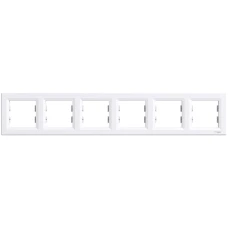 Schneider Electric Asfora EPH5800621. Рамка 6-постова, горизонтальна, білий