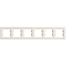 Schneider Electric Asfora EPH5800623. Рамка 6-постова, горизонтальна, кремовий
