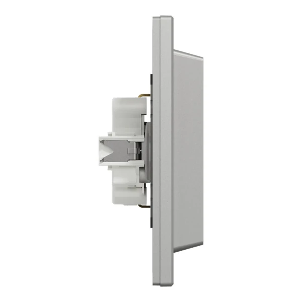 Розетка с заземленням, подвійна, алюмінієвий Asfora EPH9900161 Schneider Electric - Фото 3