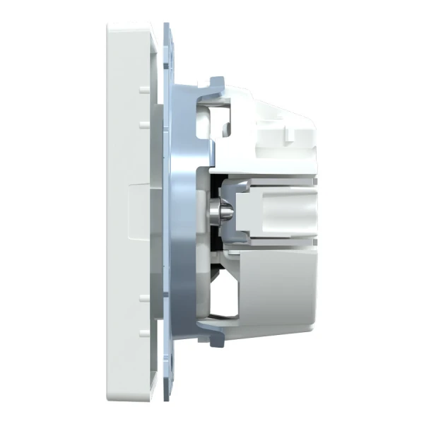D-life розетка з/к і шторкою, білий лотос Merten MTN2300-6035 Schneider Electric - Фото 3