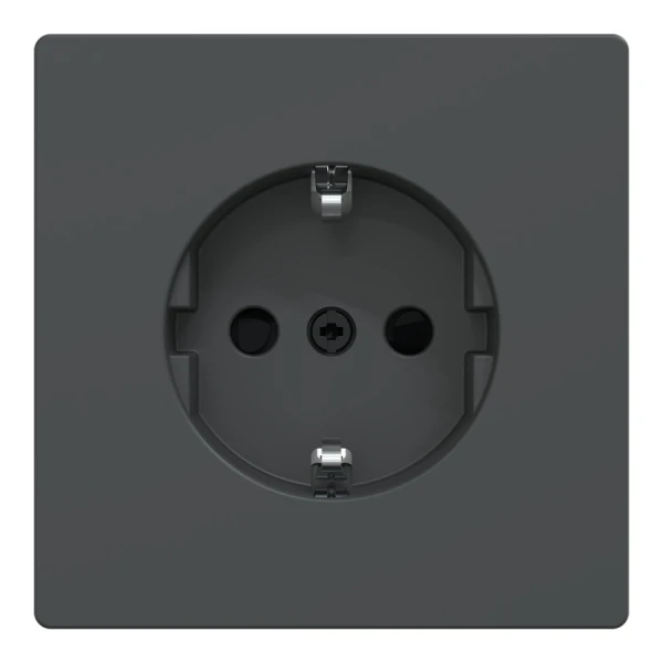 D-life розетка з/к і шторкою, антрацитовий Merten MTN2300-6034 Schneider Electric - Фото 2