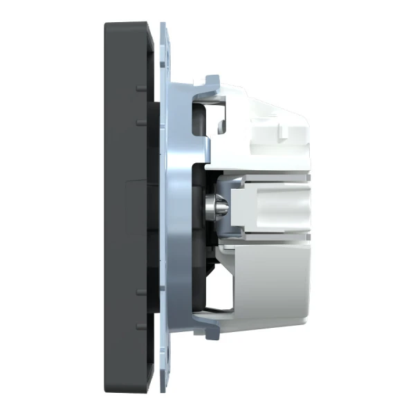 D-life розетка з/к і шторкою, антрацитовий Merten MTN2300-6034 Schneider Electric - Фото 3