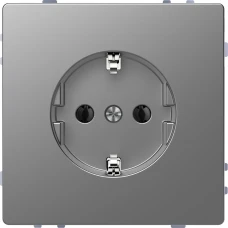 Schneider Electric Merten MTN2301-6036. D-Life розетка з/к без шторки, сталевий