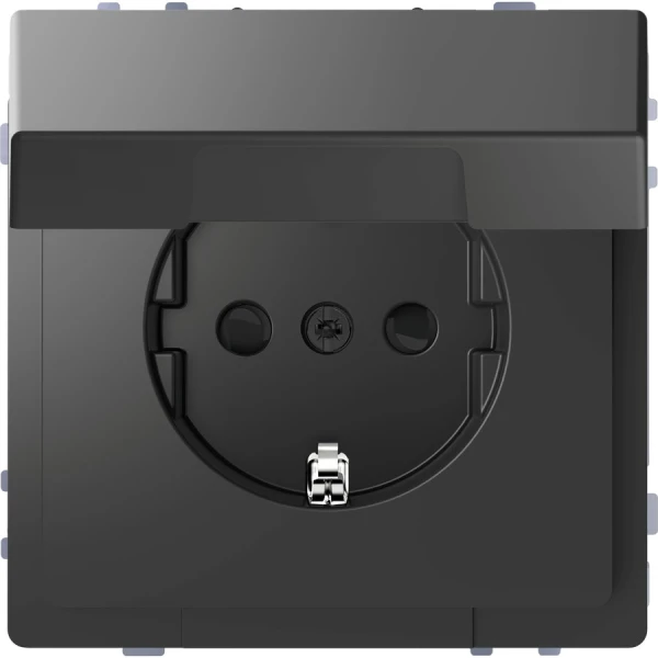 D-Life розетка з/к і кришкою, антрацитовий Merten MTN2310-6034 Schneider Electric