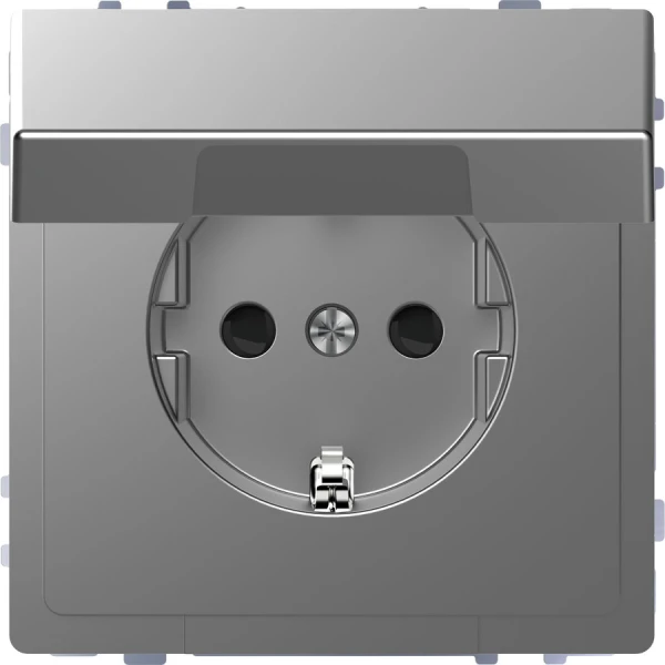 D-Life розетка з/к і кришкою, сталевий Merten MTN2310-6036 Schneider Electric