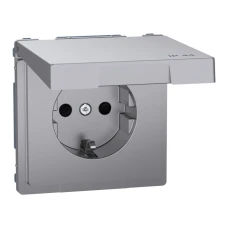 Schneider Electric Merten MTN2314-6036. D-Life розетка з/к і кришкою, IP44, сталевий