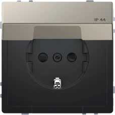 Schneider Electric Merten MTN2314-6050. D-Life розетка з/к і кришкою, IP44, нікелевий