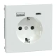 D-Life розетка з 2 USB, 3А, тип А+С, білий лотос Merten MTN2367-6035 Schneider Electric
