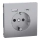 D-Life розетка з 2 USB, 3А, тип А+С, сталевий Merten MTN2367-6036 Schneider Electric