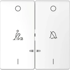Schneider Electric Merten MTN3429-6035. D-life клавіша подвійна з символами «не турбувати» та «покоївка», білий лотос