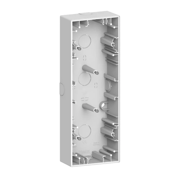 D-Life коробка для накладного монтажу, 3 пости, білий лотос Merten MTN4034-6535 Schneider Electric