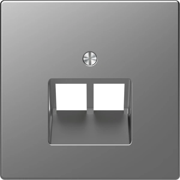 D-life центральна плата для для розетки з роз’ємом RJ45, 2 пости, сталевий Merten MTN4522-6036 Schneider Electric