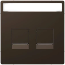Schneider Electric Merten MTN4564-6052. D-life накладка для модульних роз’ємів з пилозахисними шторками, 2 пости, мокко