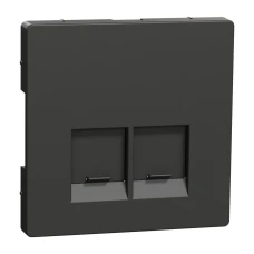 Schneider Electric Merten MTN4572-6034. D-life накладка для розетки із роз’ємом RJ45, 2 пости, антрацитовий
