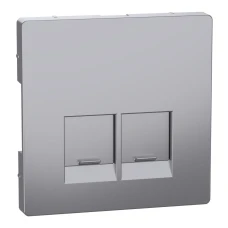 Schneider Electric Merten MTN4572-6036. D-life накладка для розетки із роз’ємом RJ45, 2 пости, сталевий