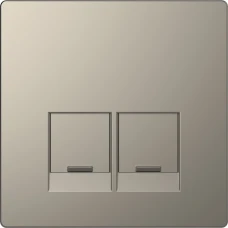 Schneider Electric Merten MTN4572-6050. D-life накладка для розетки із роз’ємом RJ45, 2 пости, нікелевий