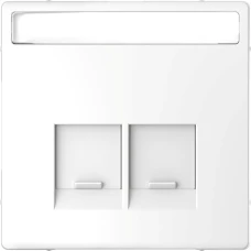 Schneider Electric Merten MTN4574-6035. D-life накладка з полем для напису для розетки із роз’ємом RJ45, 2 пости, білий лотос