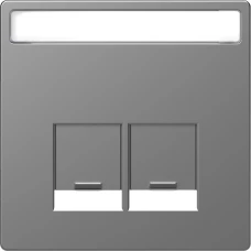 Schneider Electric Merten MTN4574-6036. D-life накладка з полем для напису для розетки із роз’ємом RJ45, 2 пости, сталевий