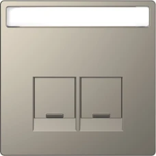 Schneider Electric Merten MTN4574-6050. D-life накладка з полем для напису для розетки із роз’ємом RJ45, 2 пости, нікелевий