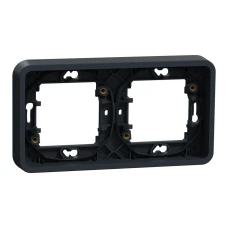 Schneider Electric Mureva Styl MUR34101. Рамка двомісна горизонтальна з затискачами IP55, чорний
