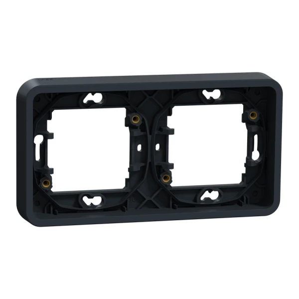 Рамка двомісна горизонтальна з затискачами IP55, чорний Mureva Styl MUR34101 Schneider Electric - Фото 1