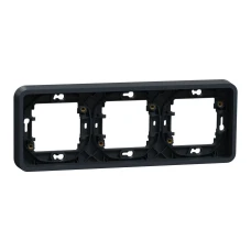 Schneider Electric Mureva Styl MUR34109. Рамка тримісна горизонтальна IP55, чорний