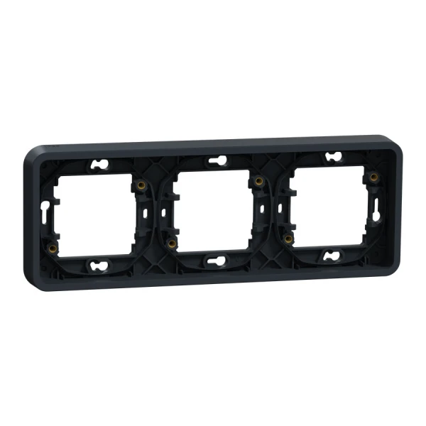 Рамка тримісна горизонтальна IP55, чорний Mureva Styl MUR34109 Schneider Electric - Фото 1