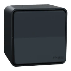 Schneider Electric Mureva Styl MUR35021. Одноклавішний перемикач IP55, сх.6, поверх. монтаж, чорний