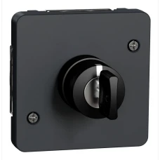 Schneider Electric Mureva Styl MUR35061. Механізм перемикача з ключем на 3 положення 3A IP55, чорний