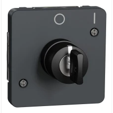 Schneider Electric Mureva Styl MUR35062. Механізм перемикача з ключем на 2 положення 3A IP55, чорний