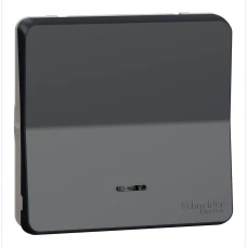 Schneider Electric Mureva Styl MUR35127. Механізм кнопкового вимикача з підсвіткою IP55, чорний
