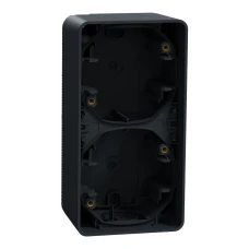 Schneider Electric Mureva Styl MUR37912. Подвійний блок для поверхневого монтажу IP55, вертикальний, чорний