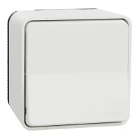 Schneider Electric Mureva Styl MUR39021. Одноклавішний перемикач IP55, сх.6, поверх. монтаж, білий