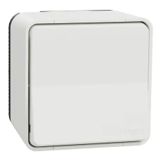 Schneider Electric Mureva Styl MUR39021. Одноклавішний перемикач IP55, сх.6, поверх. монтаж, білий