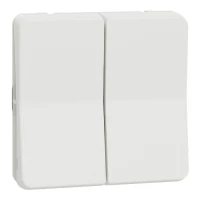 Schneider Electric Mureva Styl MUR39022. Двоклавішний перемикач IP55, сх.6+6, поверх. монтаж, білий