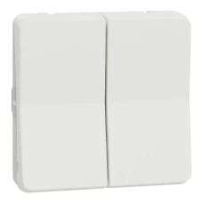 Schneider Electric Mureva Styl MUR39022. Двоклавішний перемикач IP55, сх.6+6, поверх. монтаж, білий