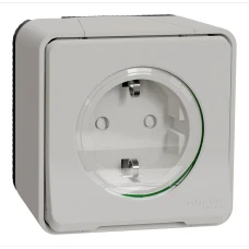 Schneider Electric Mureva Styl MUR39034. Розетка з заземленням та шторками IP55, білий