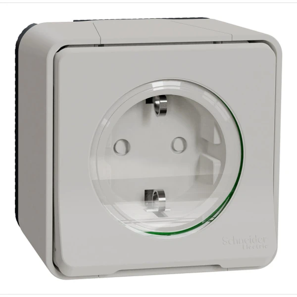 Розетка з заземленням та шторками IP55, білий Mureva Styl MUR39034 Schneider Electric
