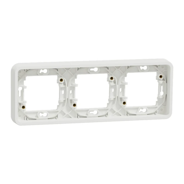 Рамка тримісна IP55, горизонтальна, білий Mureva Styl MUR39109 Schneider Electric - Фото 1