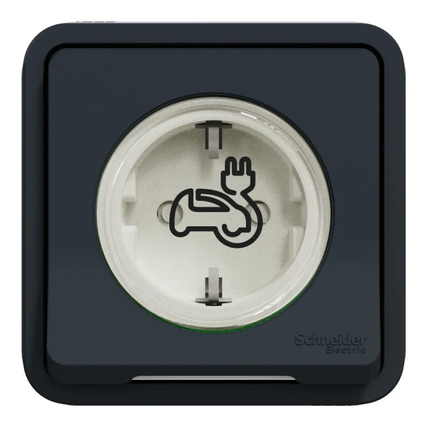 Розетка для електромобіля, 16 А з заземленням, вмонтована, чорний Mureva Style MUR36013 Schneider Electric - Фото 2