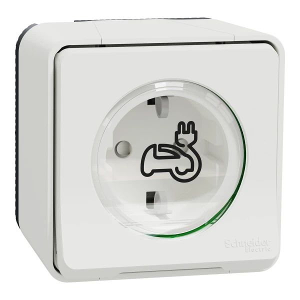 Розетка для електромобіля, 16 А з заземленням, накладна, білий Mureva Style MUR39012 Schneider Electric - Фото 1