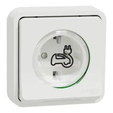 Schneider Electric Mureva Style MUR39013. Розетка для електромобіля, 16 А з заземленням, вмонтована, білий