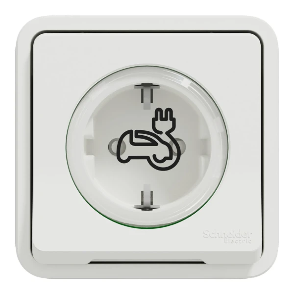 Розетка для електромобіля, 16 А з заземленням, вмонтована, білий Mureva Style MUR39013 Schneider Electric - Фото 2