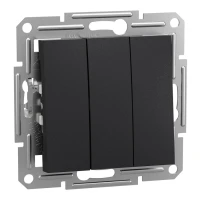 Schneider Electric Asfora EPH2100171. Вимикач трьохклавішний, антрацитовий