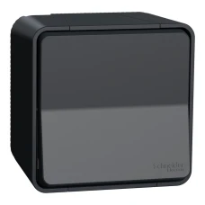 Schneider Electric Mureva Styl MUR35023. Одноклавішний перехресний перемикач IP55, поверх. монтаж, чорний