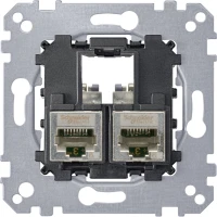 Schneider Electric Merten MTN4575-0012. Механізм комп'ютерної розетки RJ45 Schneider Electric, 2 пости, кат. 5e STP
