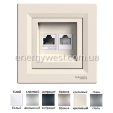 Розетка комп'ютерна + телефонна Asfora Schneider Electric