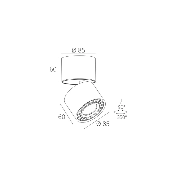 Точковий світильник Skarlat ORA RSLC7529 12W WH+BK 4000K білий;чорний 61334 - Фото 2